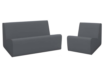 Bequemes modernes 2-Sitzer-Sofa Sessel dunkelgrau minimalistische Stil