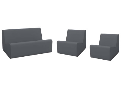 Stilvolles modernes Sofa-Set 2+1+1 Minimalistischer Stil Graue Farbe