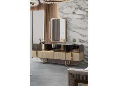 Sideboard mit Spiegel und goldenen Elementen im luxuriösen Stil