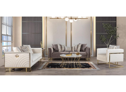 Luxuriöses Wohnzimmer-Set 3+3+1-Sitzer-Sofas 3-Sitzer-Sofa Sessel