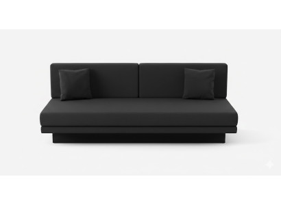 Modernes schwarzes 3-Sitzer-Sofa Minimalistischer Stil Glatte Ecken