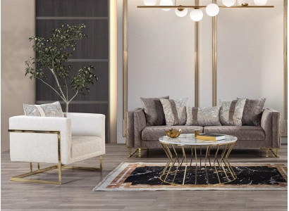 Schönes Set für das Wohnzimmer 3+1-Sitzer Sofa Sessel Polstermöbel