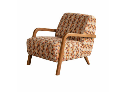 Sessel Abstrakter Stil Holzrahmen Weicher Sessel Holzbeine Beigefarben