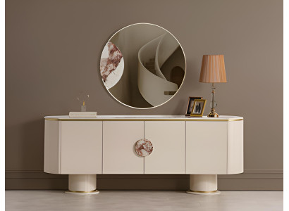 Eleganter Sideboard mit modernem Spiegel im minimalistischen Design