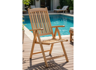 Ergonomischer Gartenstuhl aus Holz im modernen Design klappbar