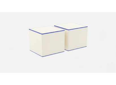 Luxuriöse weiße Hocker Wasserabweisender Stoff Minimalistischer Stil