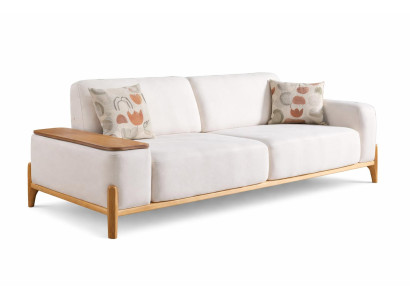 Sofa Weiß Hellgrün Moderner Stil Holzrahmen Großes Sofa Holzbeine Neu