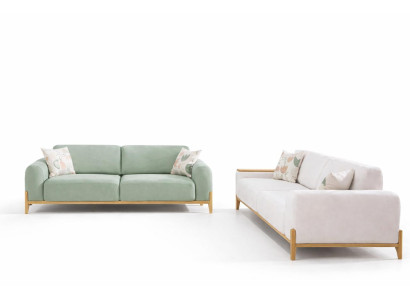 Sofa-Set 3-Sitzer-Sofa Moderner Stil Weiße Grün Farbe Weiche Armlehnen
