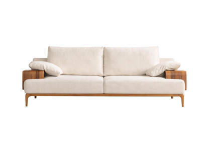 Sofa Weiß Moderner Stil Holzrahmen Großes Sofa Holzarmlehnen Neu
