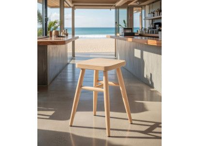 Stylischer Holz Hocker  –  Modernes Design mit 4 stabilen Beinen