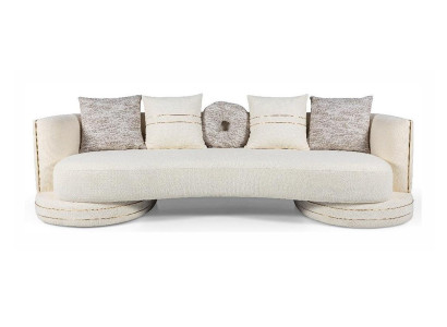 Weißer weicher 3-Sitzer-Sofa Stoffsofa Polstermöbel für das Wohnzimmer