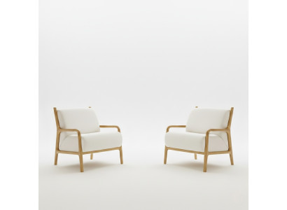 Sessel-Set Modern Style Farbe Weiß Holzbeine Holzrahmen Weicher Sessel