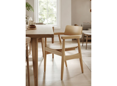 Modern Armlehnenstuhl aus Holz Beige für Esszimmer und Büro