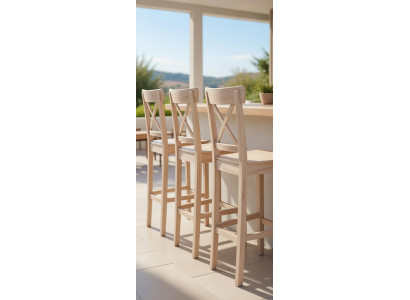 Moderner Barhocker Aus Holz Beige Ideal Für Küche Und Bar