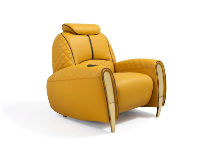 Relaxsessel Moderner Stil Ledermaterial Sessel mit USB-Ladeanschluss
