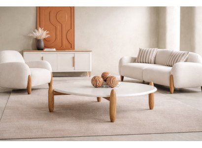 Schicker Weißer Couchtisch Wohnzimmer Kaffeetisch Edle Holzmöbel