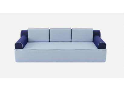Luxuriöser 3-Sitzer-Sofa in Blau Aluminiumrahmen Wasserdichter Stoff