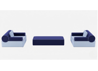 Stilvolles Sofa-Set Modernes Design Minimalistischer Stil Blaue Farbe