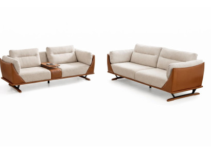 Wohnzimmer-Set 2-Sitzer-Sessel 3-Sitzer-Sofa weiß Moderner Stil Neu