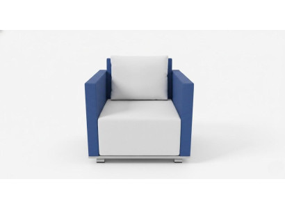 Blauer Sessel Wasserabweisender Stoff Aluminiumrahmen Modernes Design