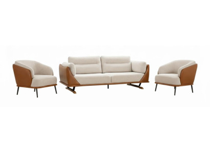 Wohnzimmer-Set 3-Sitzer-Sofa Sessel Moderner Stil Weiches Sofa Neu