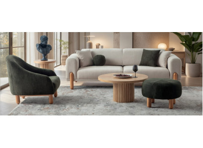 Stilvolles Möbelset 3-Sitzer Sofa Sessel Hocker für Ihr Zuhause