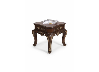 Moderner Beistelltisch Neobarockstil Braune Farbe Geschwungene Beine