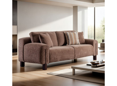 Sofas Modern 3-Sitzer Braun Holzbeine Gemütlich und elegant