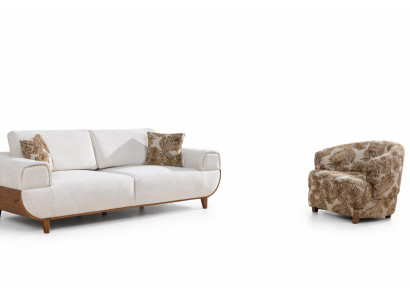 Wohnzimmer-Set 3-Sitzer-Sofa Sessel Moderner Stil Weiches Sessel Neu
