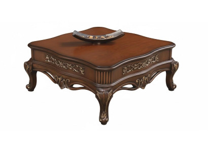 Stilvoller Couchtisch Brauner Farbton Neobarock Stil Goldene Akzente