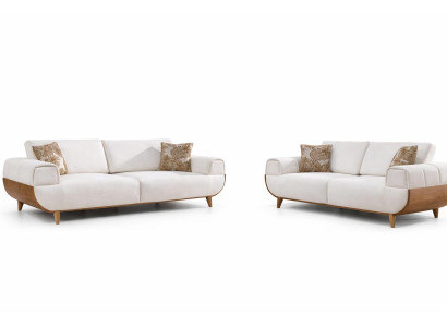 Sofa-Set 3-Sitzer-Sofa Moderner Stil Weiße Farbe Weiche Armlehnen Neu