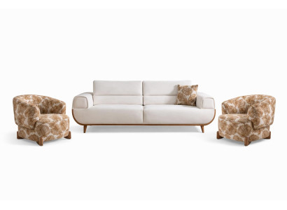 Wohnzimmer-Set 3-Sitzer-Sofa Sessel Moderner Stil Großes Sofa Neu