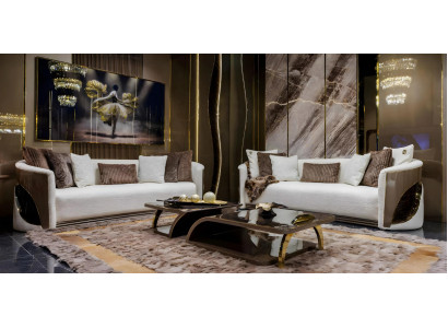 Stilvolle Couchgarnitur Edle 2x Polstersofas Designer Couchtisch