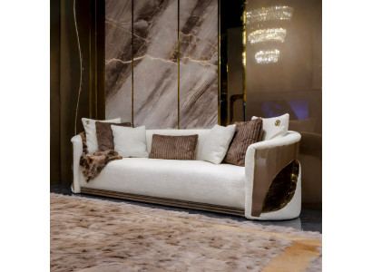 Weißer Moderner 3-Sitzer Luxuriöses Polstersofa Wohnzimmer Couch