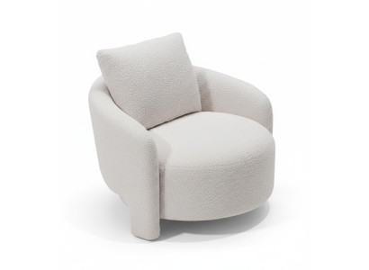 Sessel Weiß Modernes Design Geräumig Lounge-Sessel Einfarbiges Muster