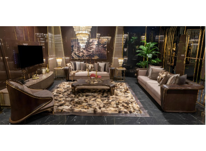 Elegantes Wohnzimmer Set 2x 3-Sitzer-Sofa Sessel Tisch TV-Ständer