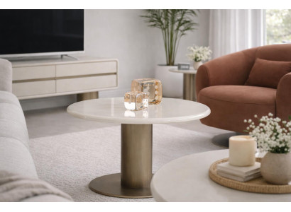 Stylischer Beistelltisch Eleganter Runder Sofatisch Robuste Platte