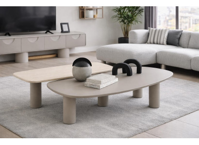 Stylischer Beiger Couchtisch Wohnzimmer Sofatisch Designer Kaffeetisch