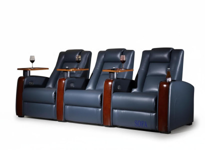 3-Sitzer Sessel Moderner Stil Sessel mit Getränkehaltern Lederbezug