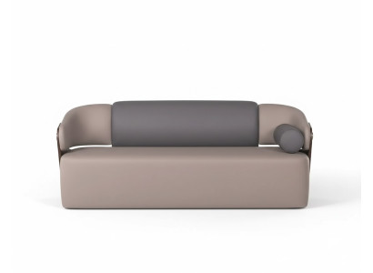Brauner 3-Sitzer-Sofa Minimalistischer Stil Holzrahmen Premium-Leder