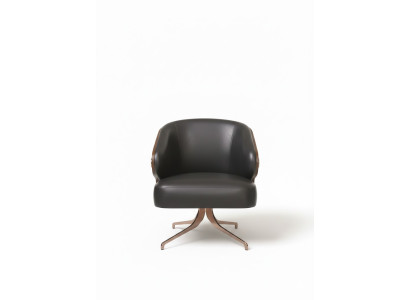 Schwarzes Sessel Modern-klassischer Stil Holzrahmen Organische Formen