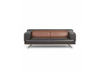 Stilvolles 3-Sitzer-Sofa Schwarz-Braun Farbe Modern-klassischer Stil