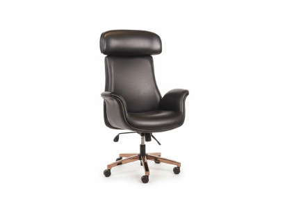 Schwarz Chefsessel Minimalistischer Stil Metallgestell Modernes Design