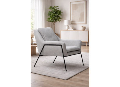 Designer Grauer Sessel Wohnzimmer Einsitzer Luxuriöser Textilsessel