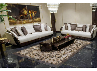 Edle Wohnzimmer Garnitur Polstersofas Designer Couchen Couchtisch