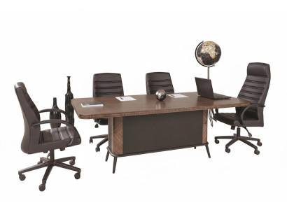 Stilvoller Tisch-Set Designer Konferenztisch Luxus Bürostühle Sessel