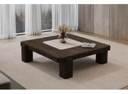 Hochwertiger Wohnzimmertisch Designer Brauner Couchtisch Holzmöbel