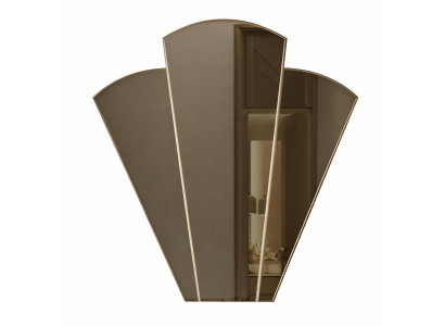 Stilvolles Deco Spiegel mit geometrischem Design und Messingrahmen