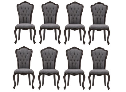 Stuhl Klassischer Stil Farbe Schwarz Holzrahmen Weiche Rückenlehne Neu