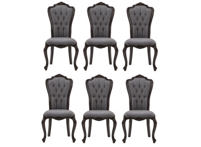 Stuhl Klassischer Stil Farbe Schwarz Holzrahmen Weiche Rückenlehne Neu